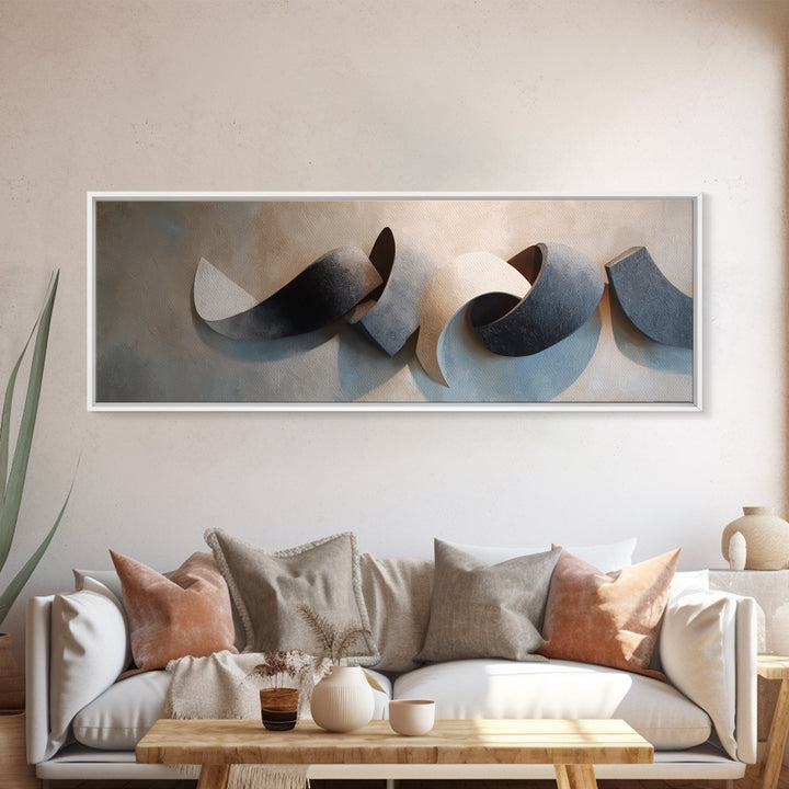 Minimal Sculpture Shapes Canvas Print, Hotel Art, Beach Decor, Hotel Decor, Abstract Art, Boutique, Boho Decor, HOT-3x1-4
