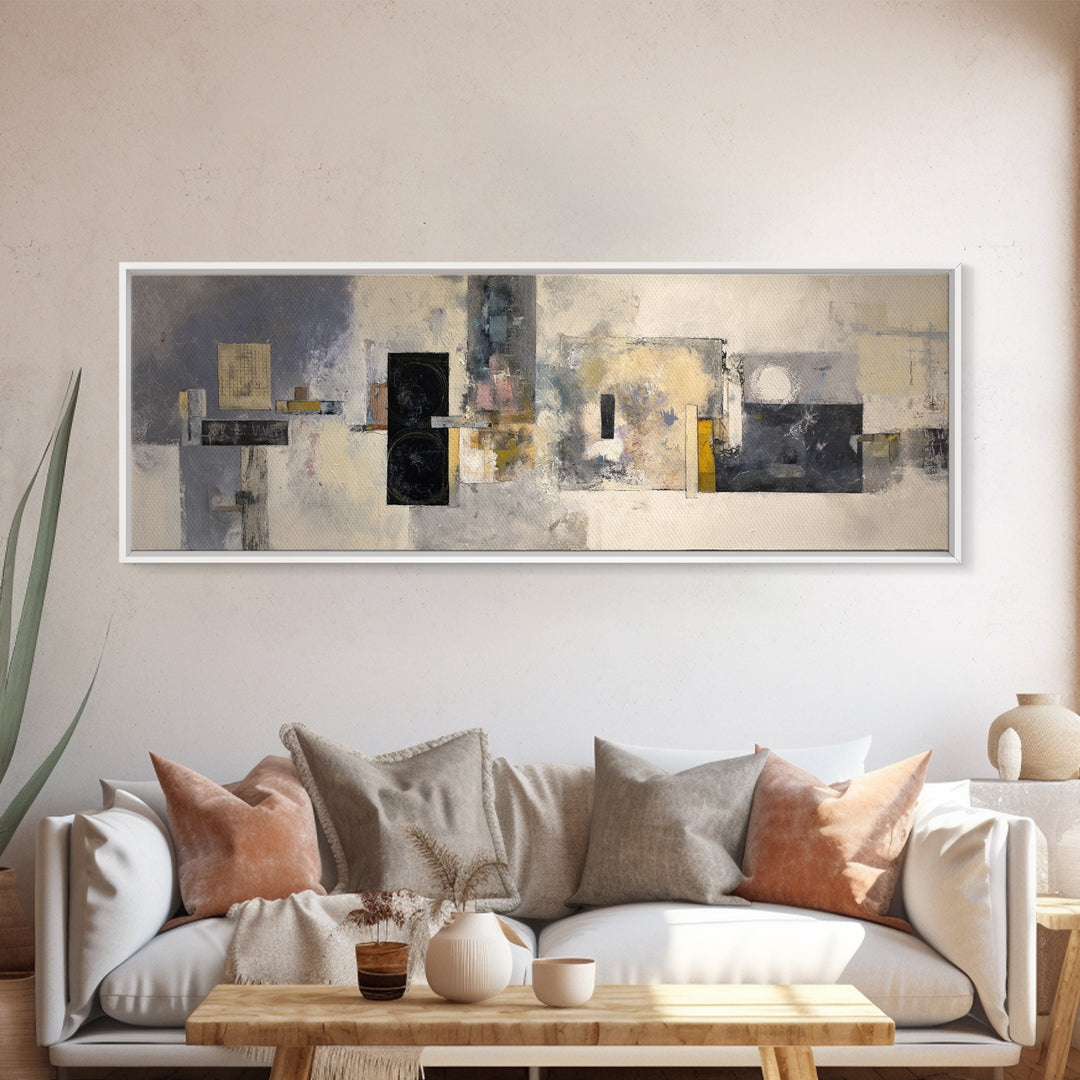 Sophisticated Neutral Abstract Canvas Print, Hotel Art, Beach House Decor, Hotel Decor, Abstract Art, Boutique, HOT-3x1-41