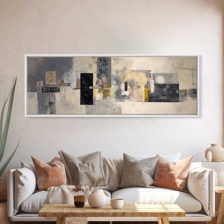 Sophisticated Neutral Abstract Canvas Print, Hotel Art, Beach House Decor, Hotel Decor, Abstract Art, Boutique, HOT-3x1-41