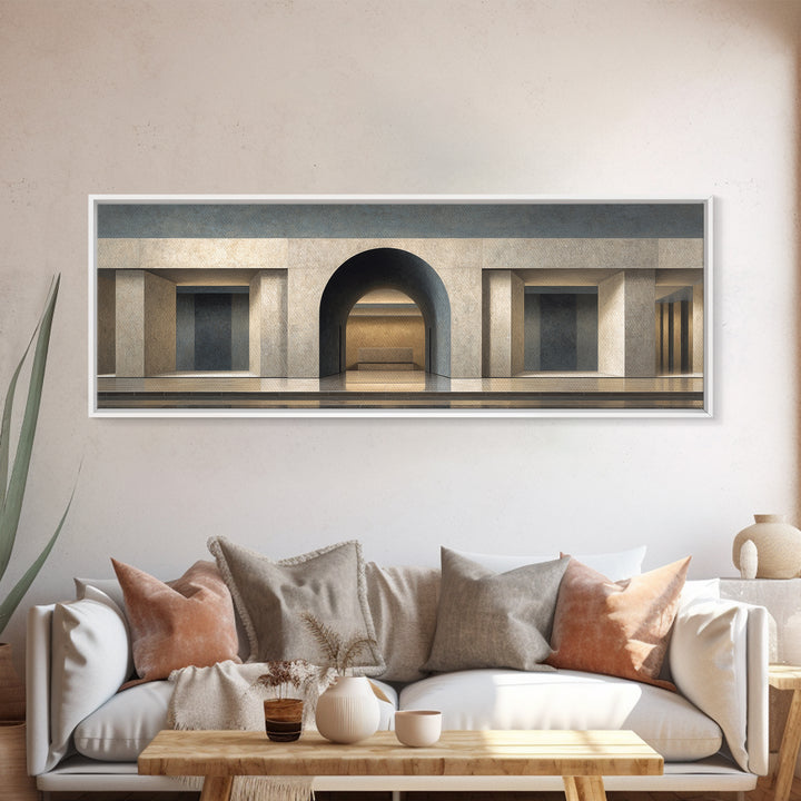 Minimal Architectural Arch Study Framed Canvas Print, Hotel Art, Modern Decor, Hotel Decor, Fine Art, Boutique, Poster, HOT-3x1-44