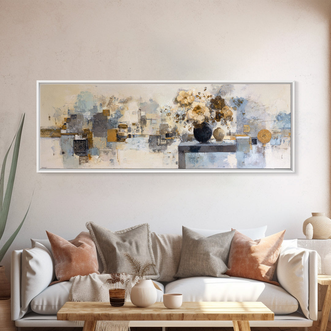 Classic Oil Painted Floral Still Life Canvas Print, Hotel Art, Beach Prints, Hotel Decor, Fine Art, Boutique, Room Decor, HOT-3x1-49