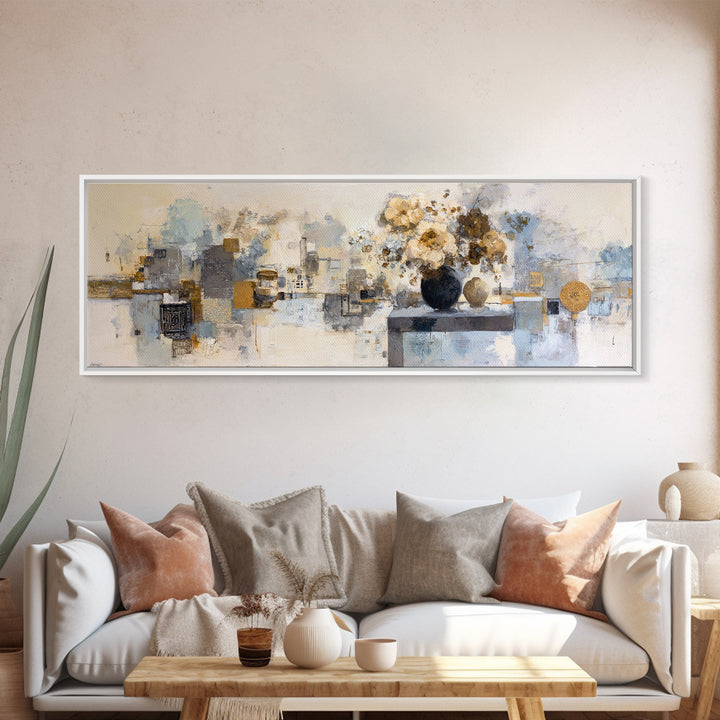 Classic Oil Painted Floral Still Life Canvas Print, Hotel Art, Beach Prints, Hotel Decor, Fine Art, Boutique, Room Decor, HOT-3x1-49
