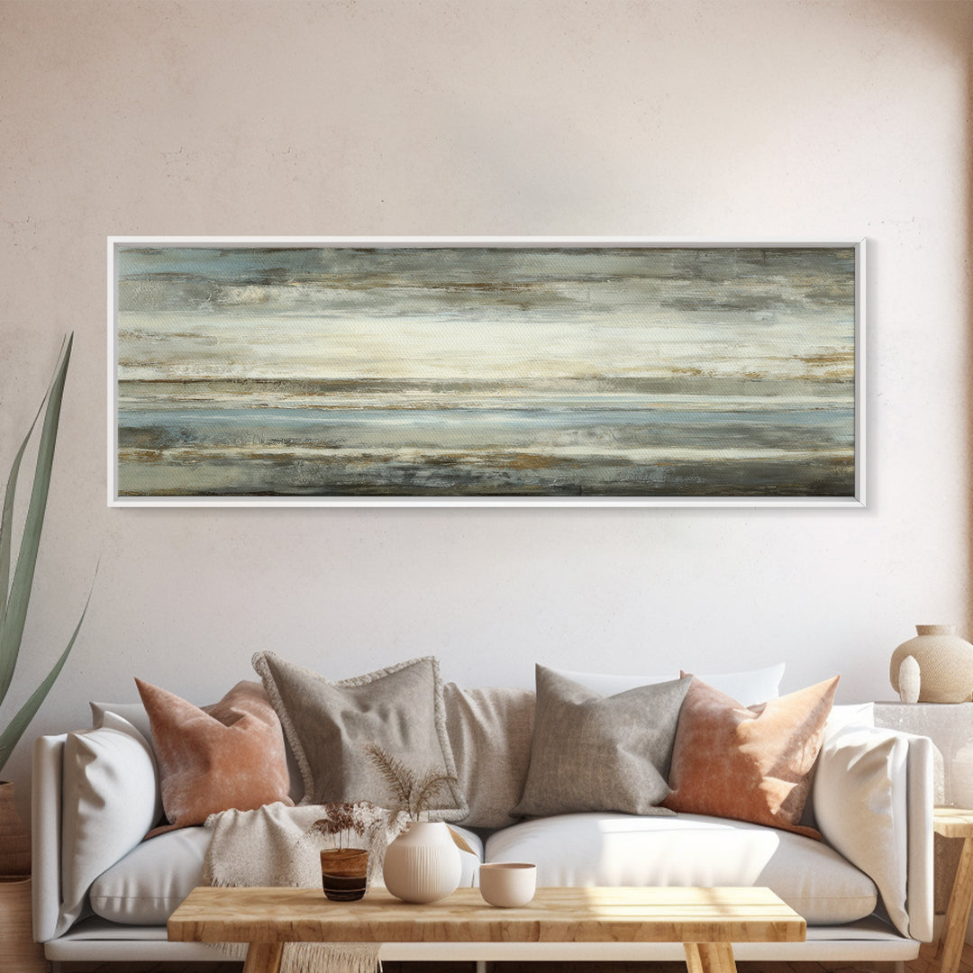 Sophisticated Neutral Abstract Canvas Print, Hotel Art, Beach House Decor, Hotel Decor, Abstract Art, Boutique, HOT-3x1-65