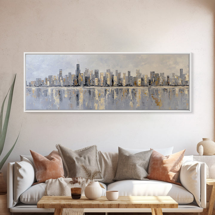 Quiet City Skyline Canvas Print, Hotel Art, Modern Wall Art, Hotel Decor, Abstract Art, Boutique, Neutral Decor, Modern Decor, HOT-3x1-66