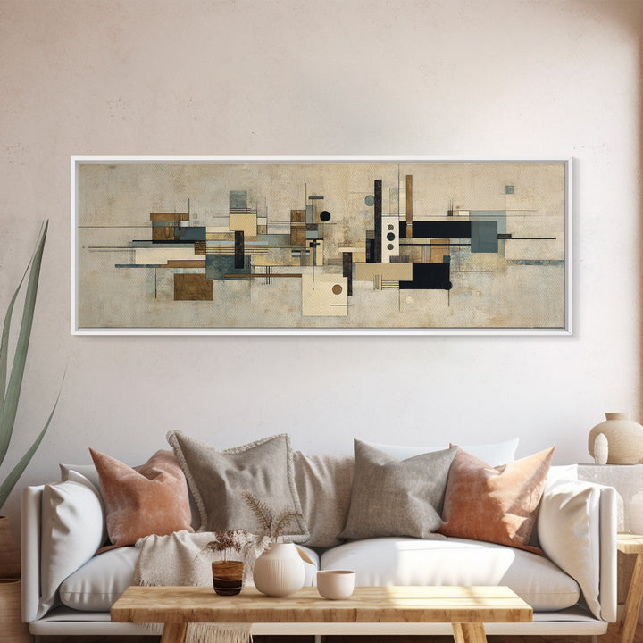 Modern Geometric Composition Canvas Print, Hotel Art, Abstract Art, Hotel Decor, Fine Art, Boutique, Gallery Wall Art, HOT-3x1-71