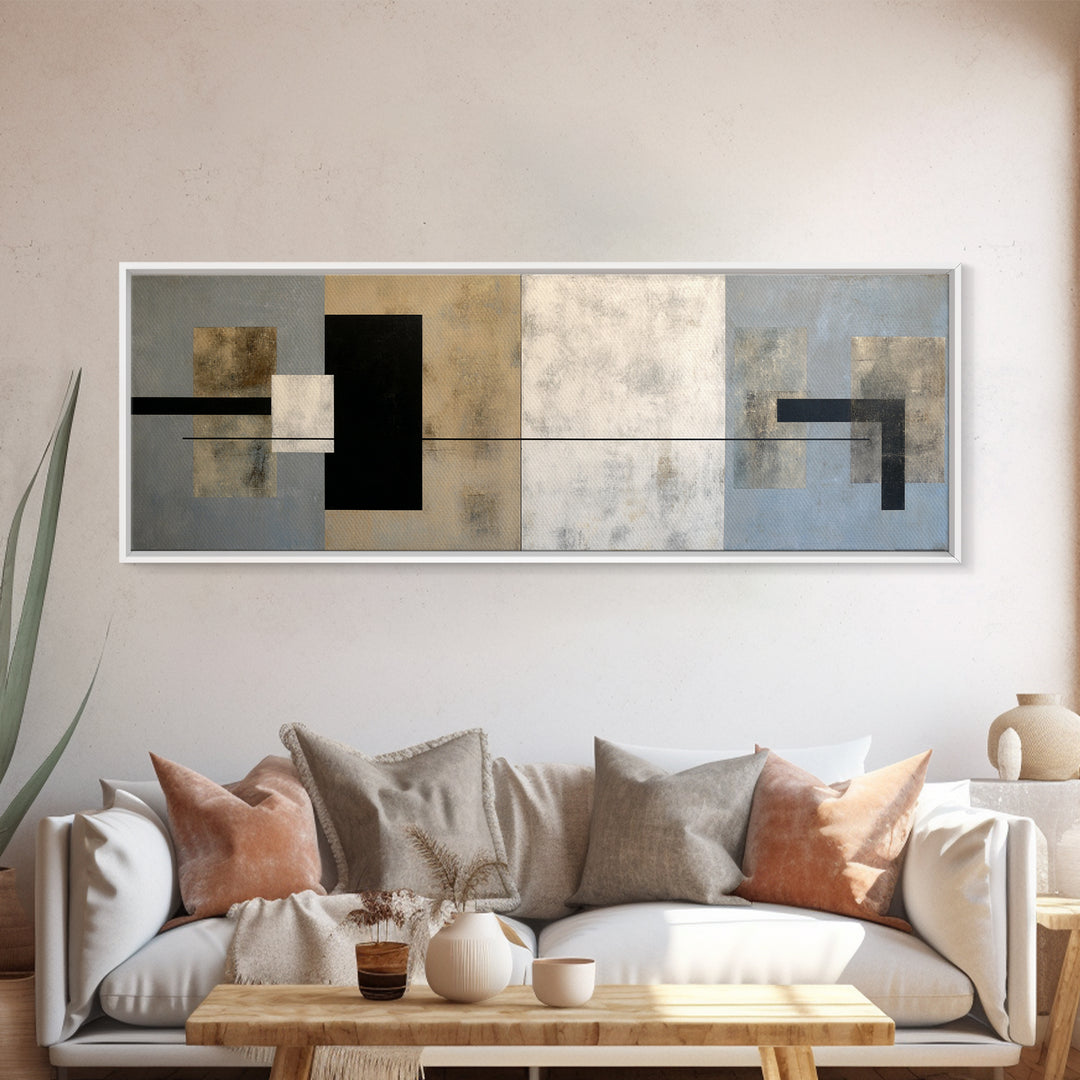 Modern Geometric Composition Canvas Print, Hotel Art, Art Prints, Hotel Decor, Boutique, Modern Wall Art, Wall Sculpture, HOT-3x1-95