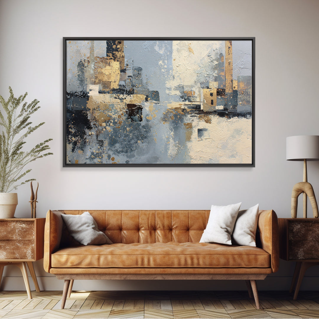 City Map Abstract Lines Without Readable Labels Framed Canvas Print, Hotel Art, Wall Sculpture, Hotel Decor, Abstract Art, HOT-3x2-28