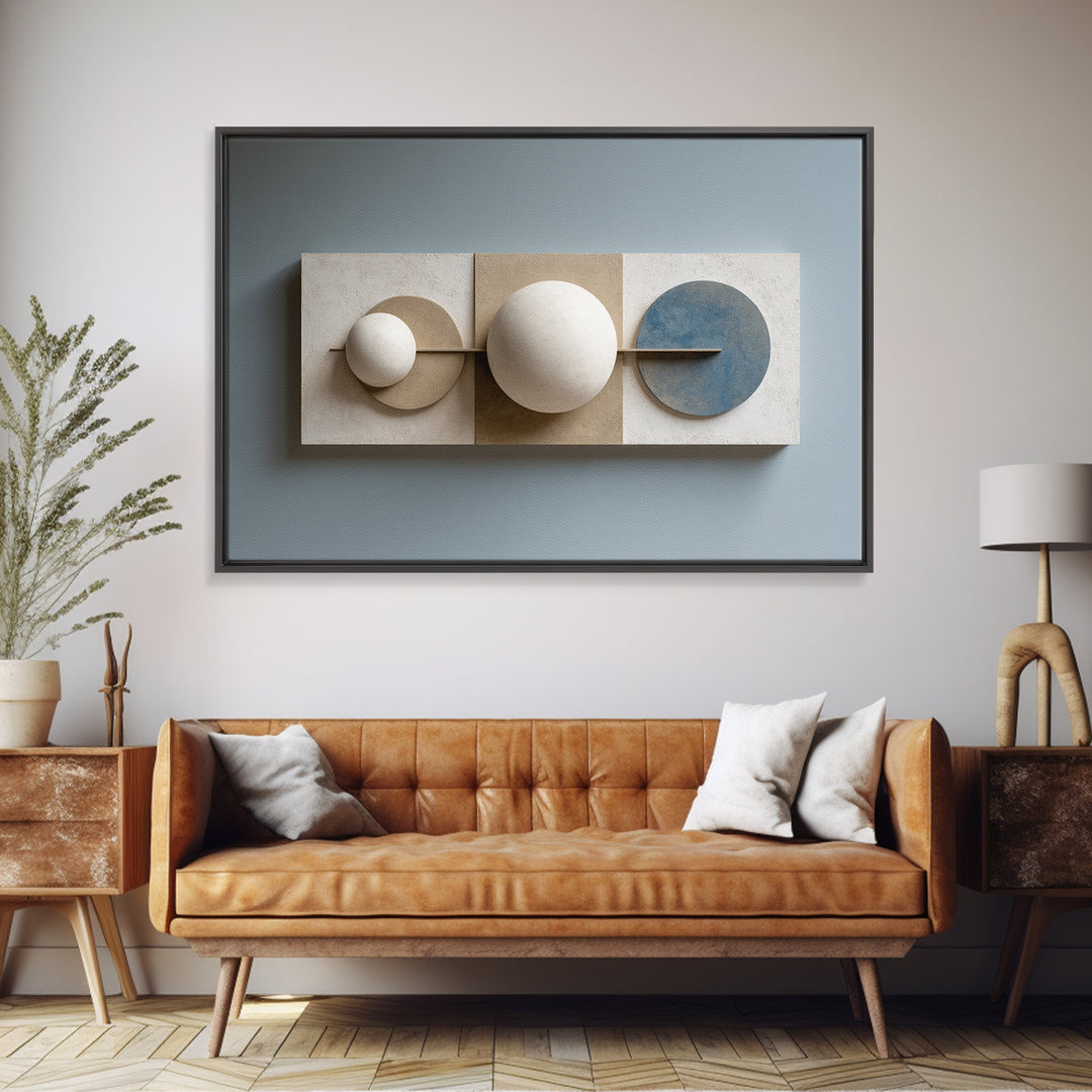 Minimal Sculpture Shapes Framed Canvas Print, Hotel Art, City Wall Art, Hotel Decor, Abstract Art, Boutique, Minimalist Decor, HOT-3x2-40