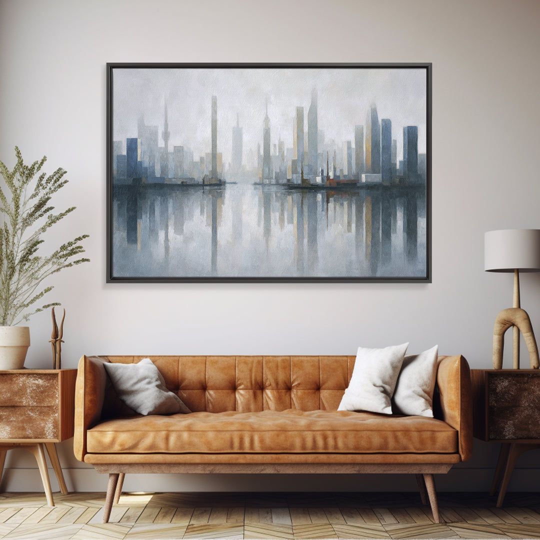 Quiet City Skyline Canvas Print, Hotel Art, Coastal Decor, Hotel Decor, Fine Art, Boutique, Statement Artwork, Boho Decor, HOT-3x2-54