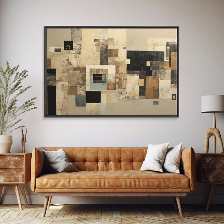 Modern Geometric Composition Framed Canvas Print, Hotel Art, Art Prints, Hotel Decor, Fine Art, Boutique, Modern Wall Art, HOT-3x2-59