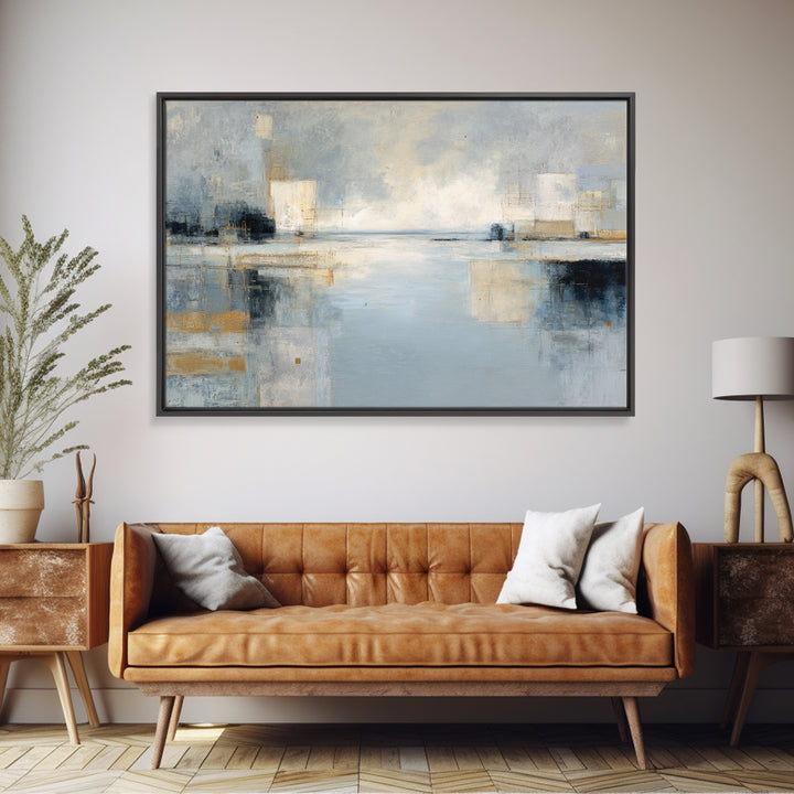 Large Calming Seascape Framed Canvas Print, Hotel Art, Art Deco, Hotel Decor, Fine Art, Boutique, Minimalist Wall Art, HOT-3x2-7