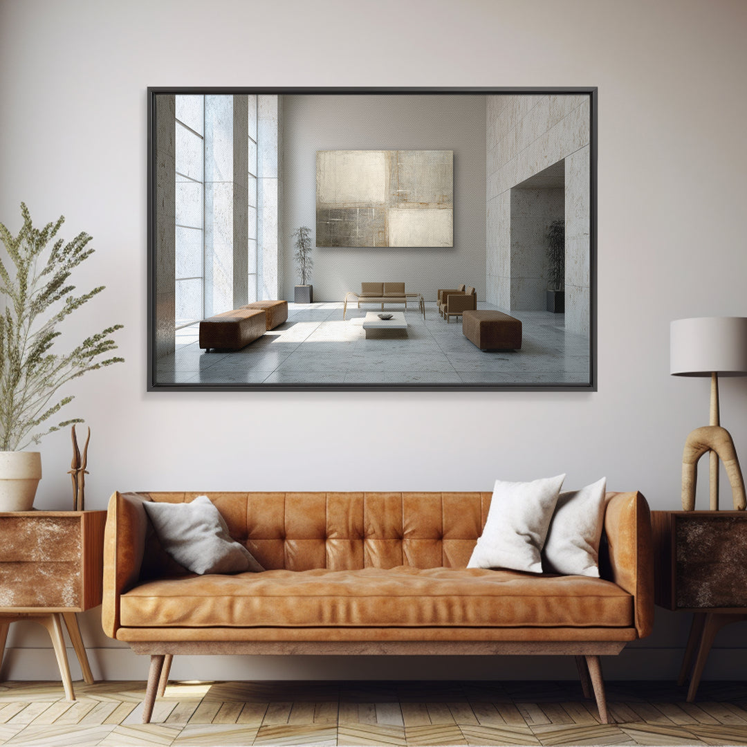 Minimal Architectural Arch Study Framed Canvas Print, Hotel Art, Coastal Wall Art, Hotel Decor, Oil Painting, Boutique, HOT-3x2-8