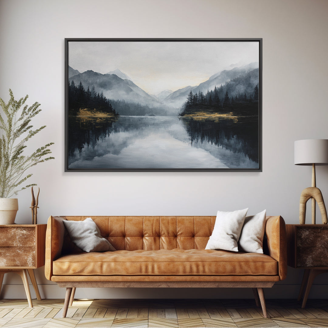 Luxury Monochrome Landscape Framed Canvas Print, Hotel Art, City Wall Art, Hotel Decor, Fine Art, Boutique, Minimalist Decor, HOT-3x2-82