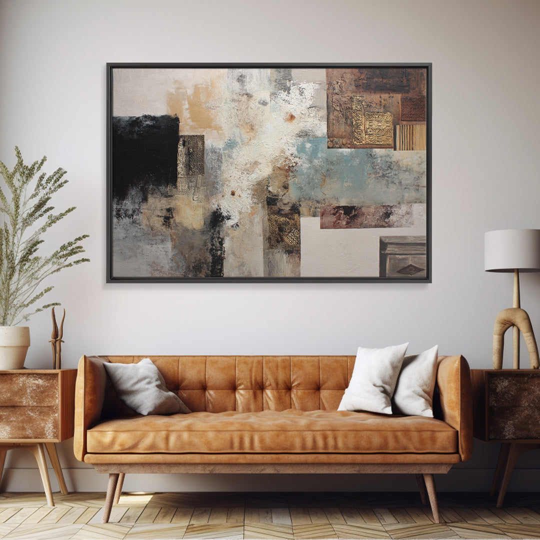 Gold Accented Abstract for Upscale Lobby Canvas Print, Hotel Art, Boho Decor, Hotel Decor, Fine Art, Boutique, Painting, HOT-3x2-89