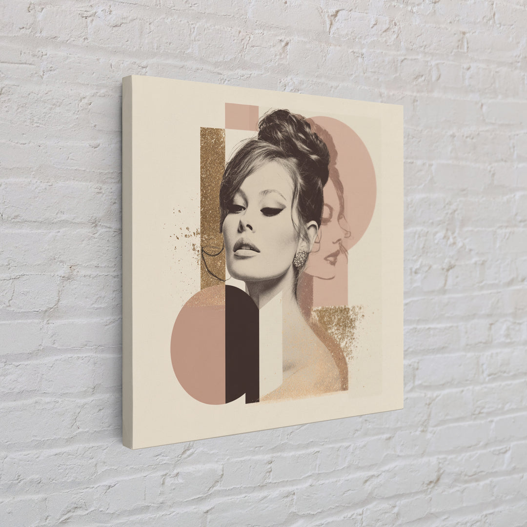 Mod 1960s Beauty Portrait Canvas Print, Hair Salon Art, African American Art, Living Room Decor, Fine Art, Style, Salon Sign, HSA-1x1-19