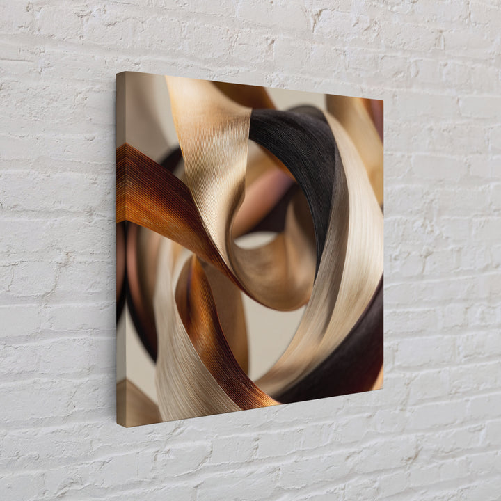 Hair Strands Turning into Abstract Ribbons Framed Canvas Print, Hair Salon Art, Salon Sign, Living Room Decor, Fine Art, Style, HSA-1x1-21
