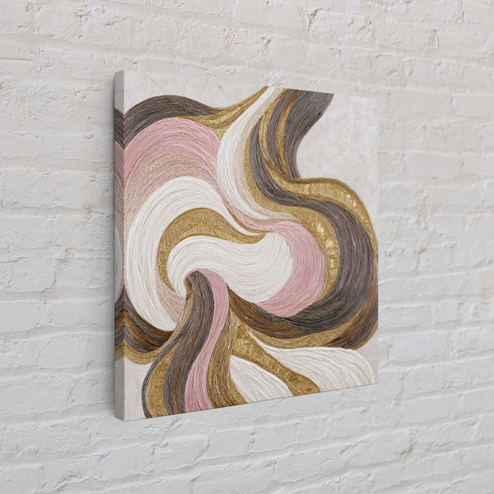 Abstract Hair Strands Forming Elegant Waves Framed Canvas Print, Hair Salon Art, African Art, Living Room Decor, Style, HSA-1x1-27