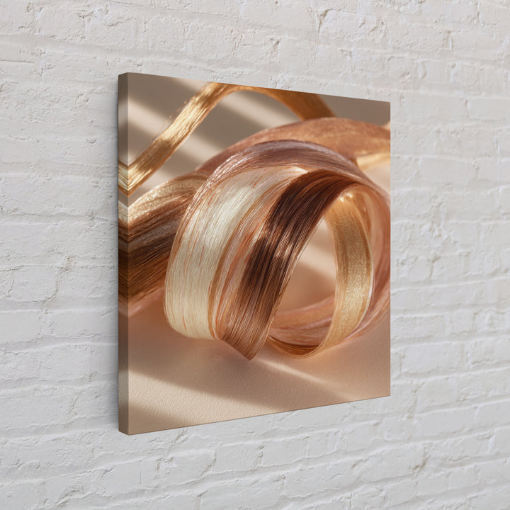 Hair Strands Turning into Abstract Ribbons Canvas Print, Hair Salon Art, Gallery Decor, Living Room Decor, Abstract Art, Style, HSA-1x1-69