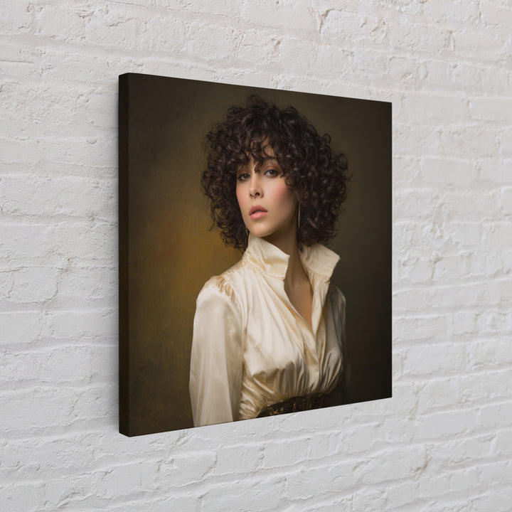 Curly Hair Portrait Canvas Print, Hair Salon Art, Statement Artwork, Living Room Decor, Fine Art, Style, Digital Prints, HSA-1x1-87