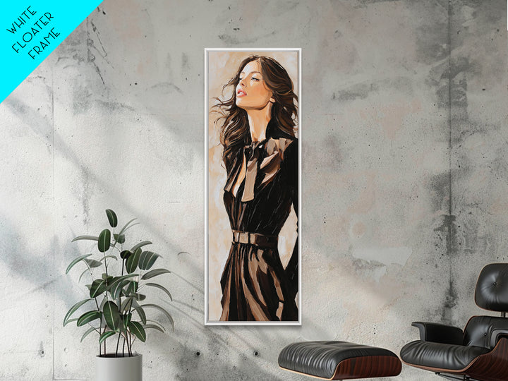 Fashion Portrait with Flowing Glossy Hair Canvas Print, Hair Salon Art, Fine Art Print, Living Room Decor, Fine Art, Style, HSA-1x3-13