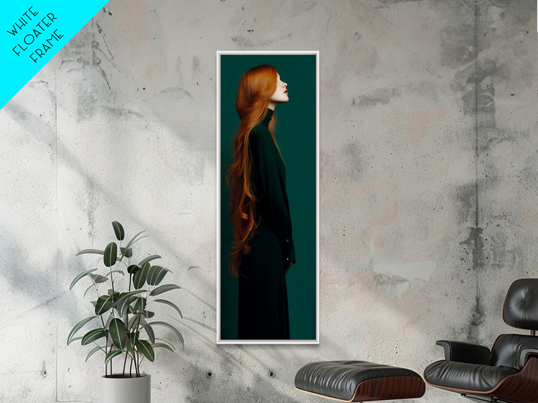 Copper Hair Silhouette Canvas Print, Hair Salon Art, Black Woman Wall Art, Living Room Decor, Fine Art, Style, Fine Art Print, HSA-1x3-22