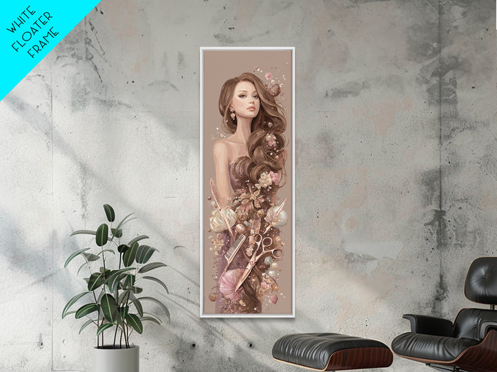Rose Gold Salon Tool Still Life Canvas Print, Hair Salon Art, Afrocentric Art, Living Room Decor, Style, Statement Artwork, HSA-1x3-26