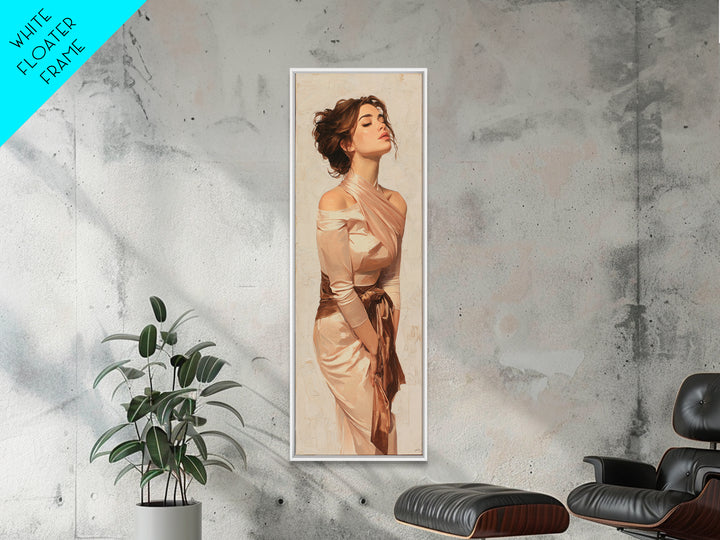 Curly Hair Portrait Framed Canvas Print, Hair Salon Art, Minimalist Decor, Living Room Decor, Fine Art, Style, Black Wall Art, HSA-1x3-3