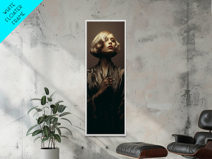 Woman with Dramatic Bob Haircut in Art Canvas Print, Hair Salon Art, Digital Prints, Living Room Decor, Fine Art, Style, HSA-1x3-40