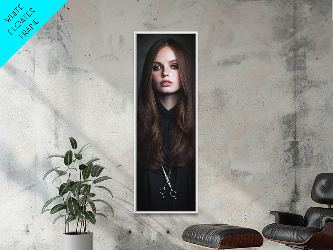 Glamour Face Portrait Canvas Print, Hair Salon Art, Contemporary Art, Living Room Decor, Fine Art, Style, Modern Art, HSA-1x3-44