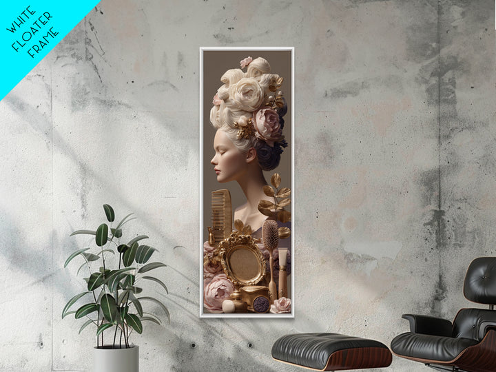 Baroque Mirror and Comb Still Life Canvas Print, Hair Salon Art, Hairdresser Gift, Living Room Decor, Fine Art, Style, HSA-1x3-5