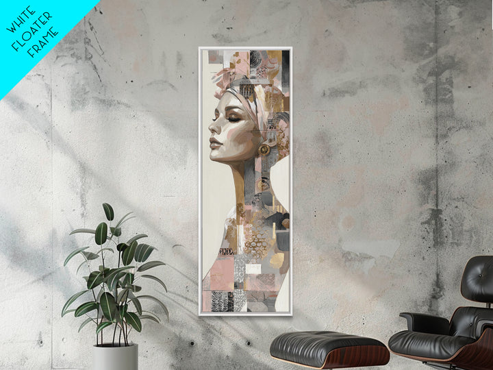 Mod 1960s Beauty Portrait Canvas Print, Hair Salon Art, Black Wall Art, Living Room Decor, Fine Art, Style, Afrocentric Art, HSA-1x3-55