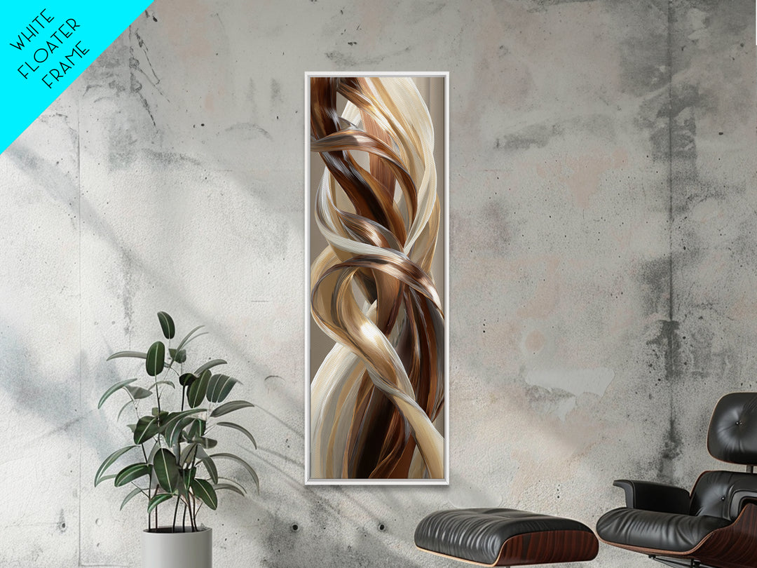 Hair Strands Turning into Abstract Ribbons Canvas Print, Hair Salon Art, Modern Decor, Living Room Decor, Fine Art, Style, HSA-1x3-57