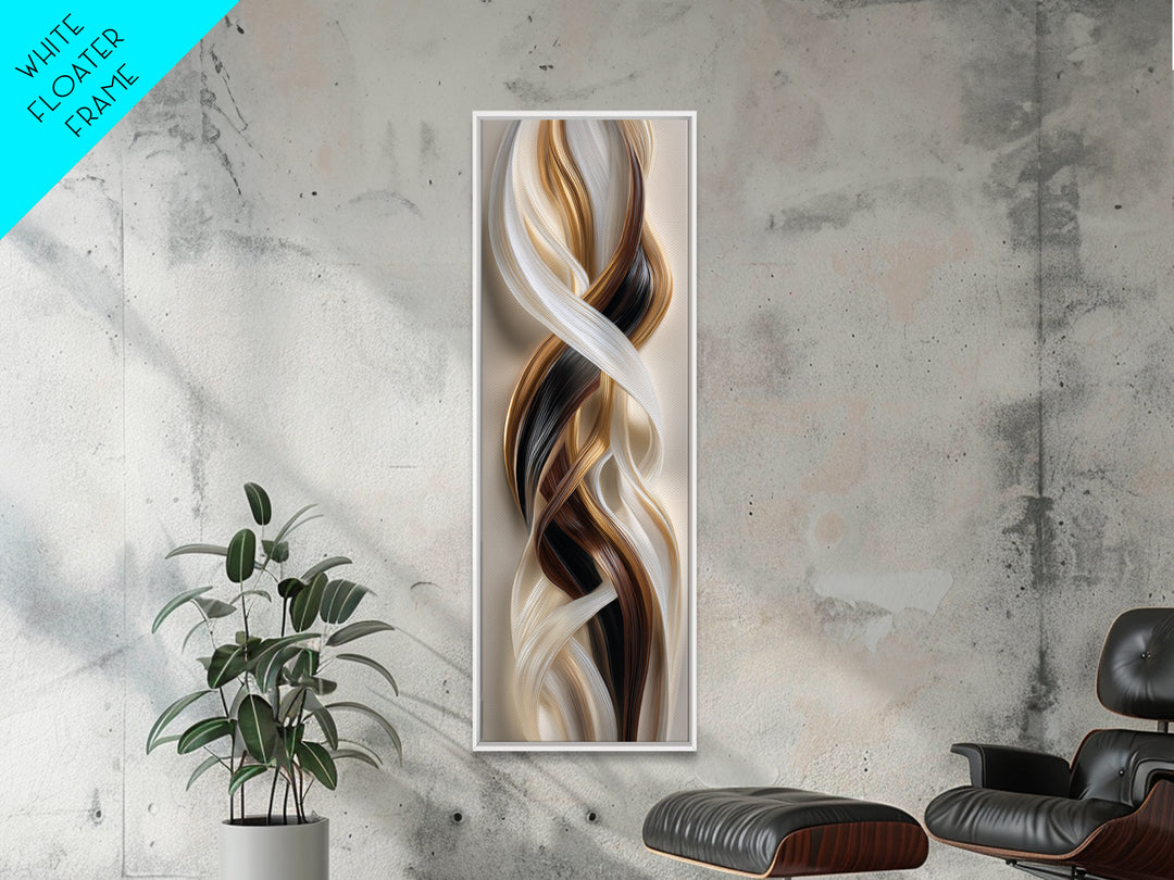 Abstract Hair Strands Forming Elegant Waves Canvas Print, Hair Salon Art, Digital Download Art, Living Room Decor, Abstract Art, HSA-1x3-63
