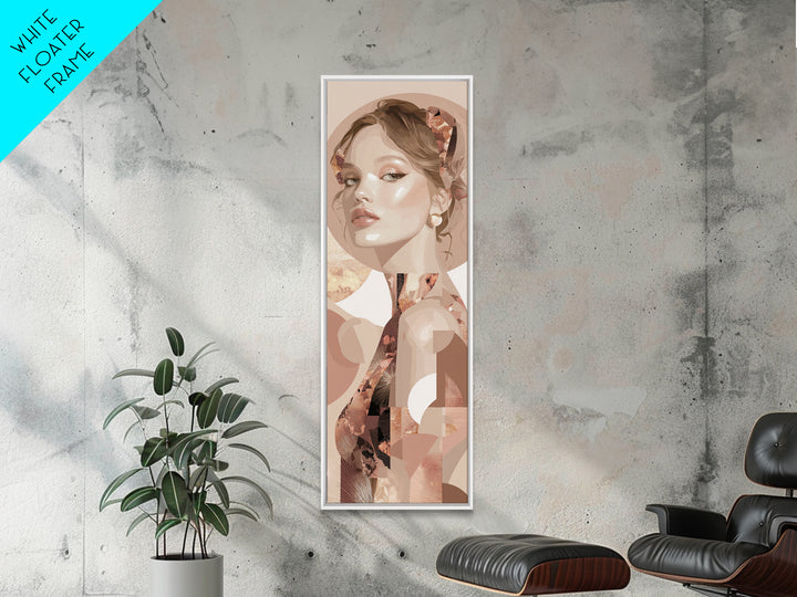Mod 1960s Beauty Portrait Canvas Print, Hair Salon Art, Contemporary Art, Living Room Decor, Oil Painting, Style, Modern Art, HSA-1x3-7