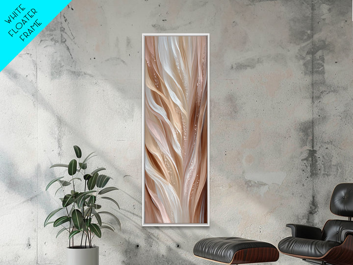 Blonde Waves Painted Framed Canvas Print, Hair Salon Art, Minimalist Wall Art, Living Room Decor, Oil Painting, Style, HSA-1x3-76