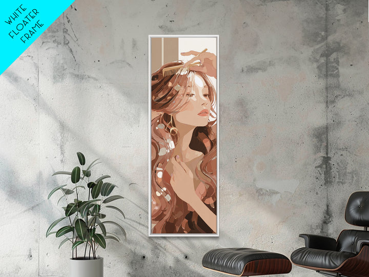Elegant Hands Styling Hair Canvas Print, Hair Salon Art, Home Decor, Living Room Decor, Oil Painting, Style, Contemporary Art, HSA-1x3-82