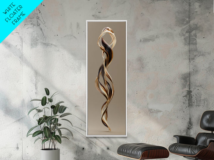 Hair Strands Turning into Abstract Ribbons Canvas Print, Hair Salon Art, Gallery Decor, Living Room Decor, Abstract Art, Style, HSA-1x3-9