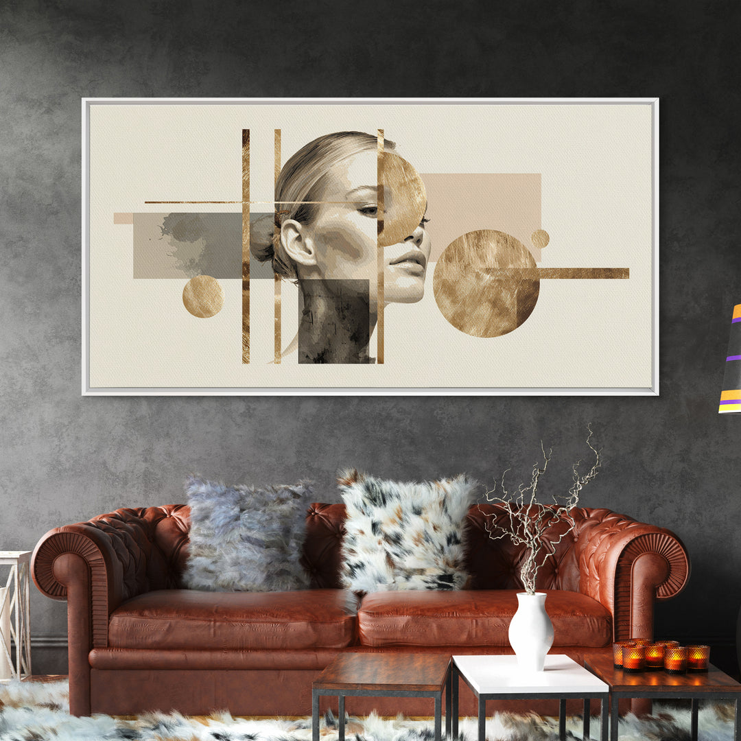 Mod 1960s Beauty Portrait Canvas Print, Hair Salon Art, Digital Prints, Living Room Decor, Fine Art, Style, Black Woman Art, HSA-2x1-39