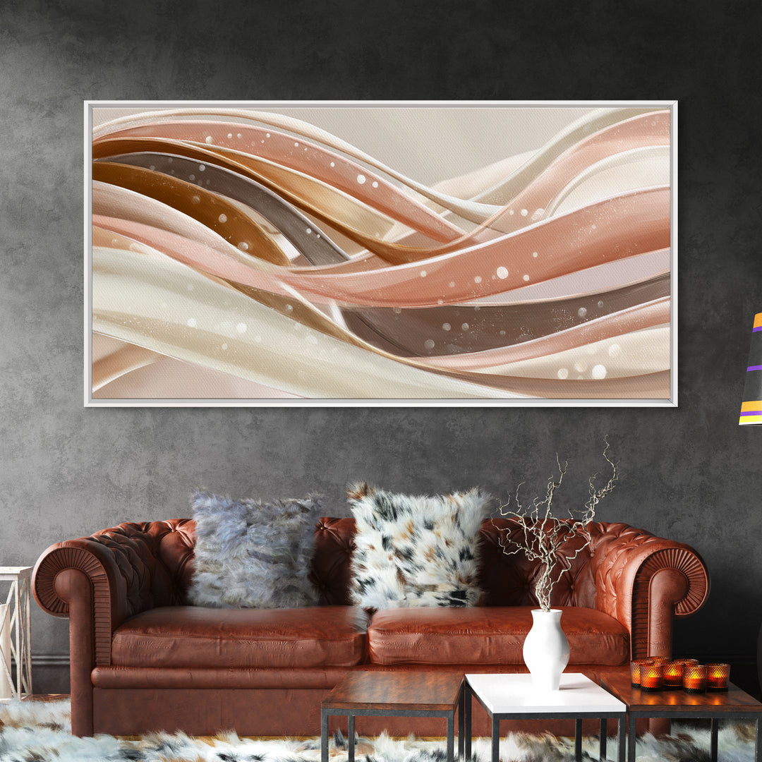 Hair Strands Turning into Abstract Ribbons Canvas Print, Hair Salon Art, Living Room Decor, Abstract Art, Style, HSA-2x1-41