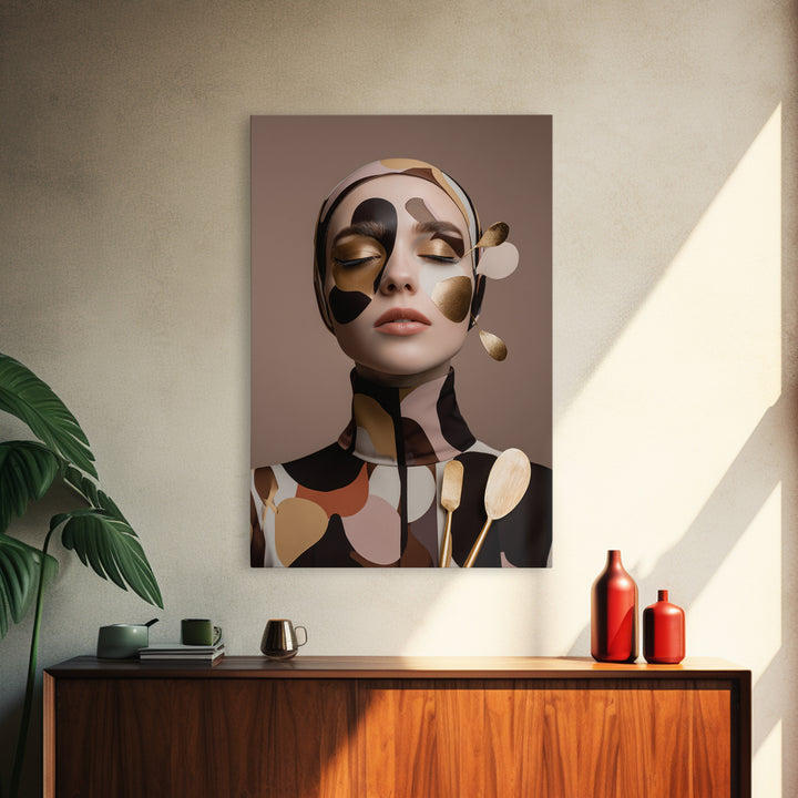 Mod 1960s Beauty Portrait Canvas Print, Hair Salon Art, Modern Decor, Living Room Decor, Fine Art, Style, Wall Decor, HSA-2x3-27