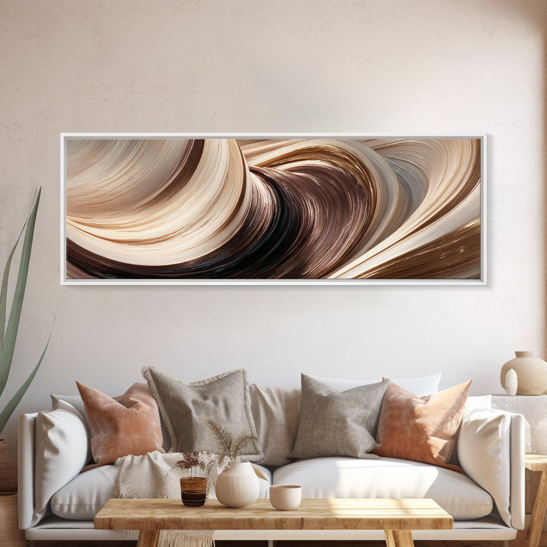 Abstract Hair Strands Forming Elegant Waves Canvas Print, Hair Salon Art, Fine Art Print, Living Room Decor, Abstract Art, HSA-3x1-19