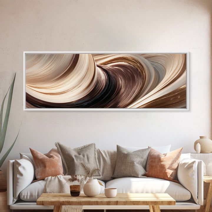 Abstract Hair Strands Forming Elegant Waves Canvas Print, Hair Salon Art, Fine Art Print, Living Room Decor, Abstract Art, HSA-3x1-19