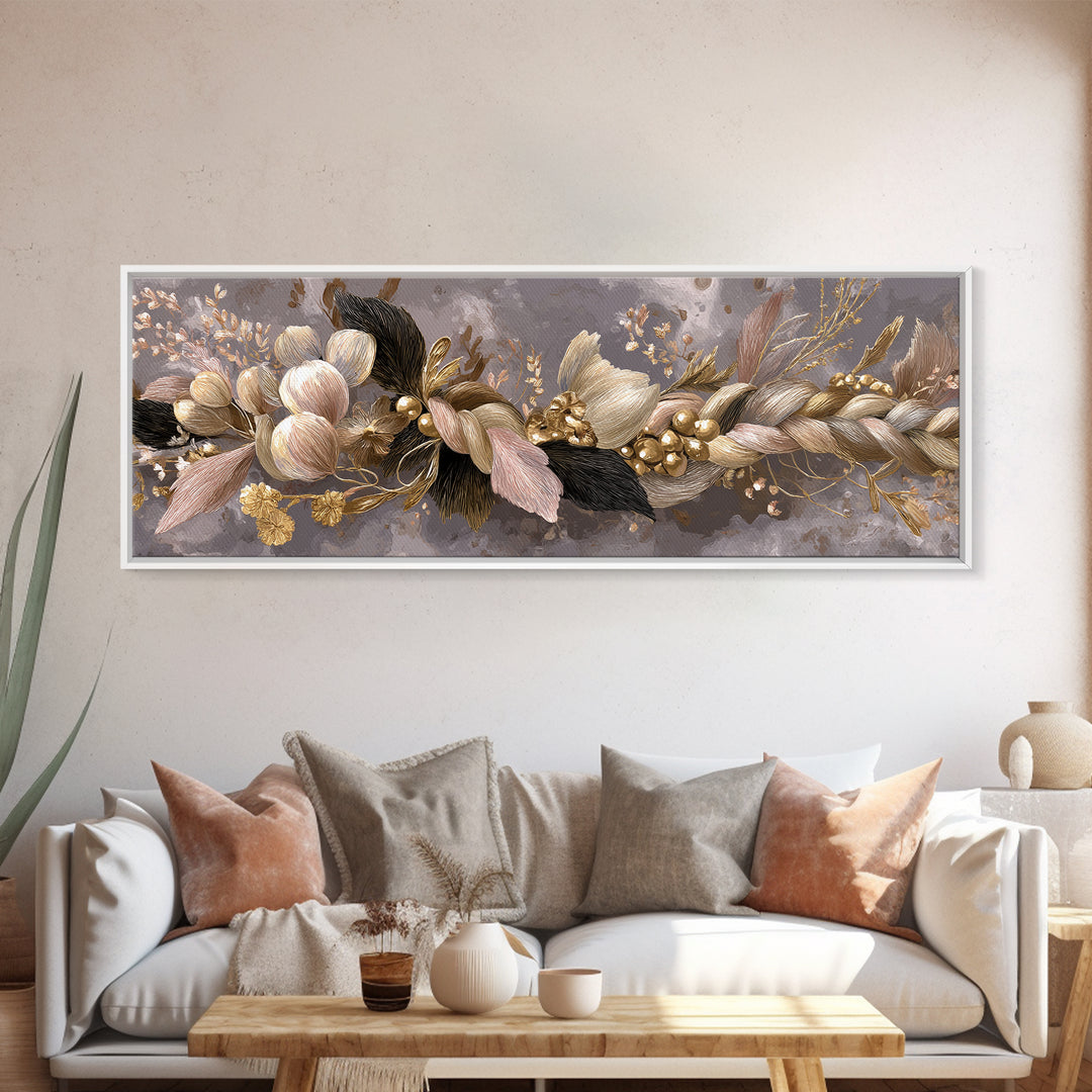 Braided Hairstyle Study Framed Canvas Print, Hair Salon Art, Boho Decor, Living Room Decor, Fine Art, Style, Art Print, HSA-3x1-27