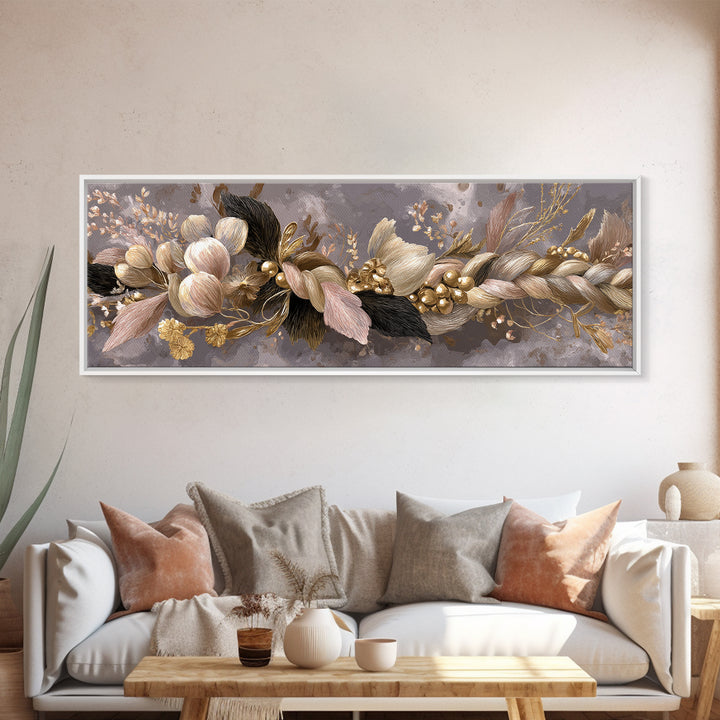 Braided Hairstyle Study Framed Canvas Print, Hair Salon Art, Boho Decor, Living Room Decor, Fine Art, Style, Art Print, HSA-3x1-27
