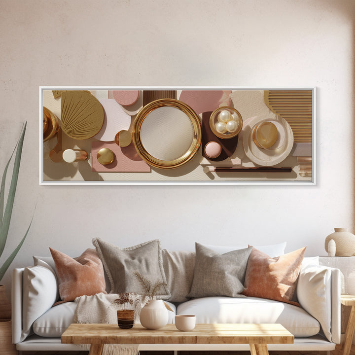 Baroque Mirror and Comb Still Life Framed Canvas Print, Hair Salon Art, Black Girl Art, Living Room Decor, Fine Art, Style, HSA-3x1-57