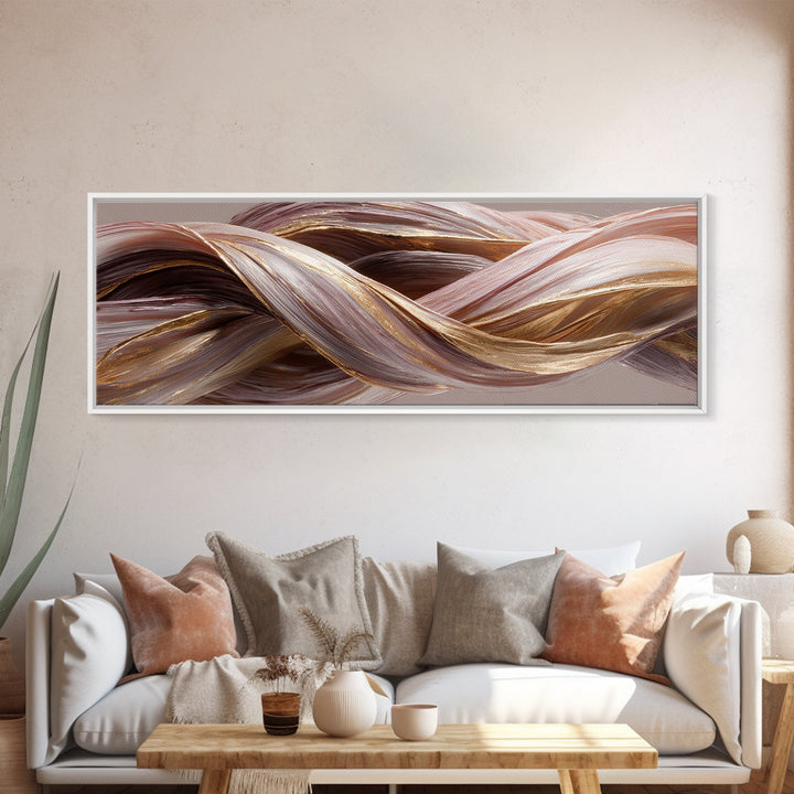 Hair Strands Turning into Abstract Ribbons Canvas Print, Hair Salon Art, Black Woman Wall Art, Living Room Decor, Abstract Art, HSA-3x1-61