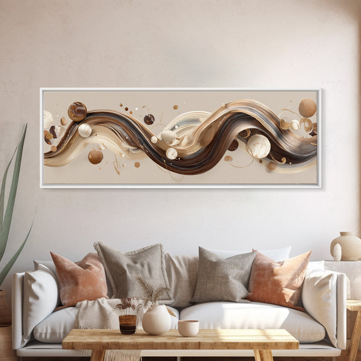 Abstract Hair Strands Forming Elegant Waves Framed Canvas Print, Hair Salon Art, Metal Wall Art, Living Room Decor, Style, HSA-3x1-67