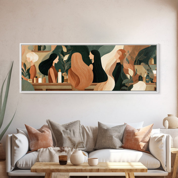 Copper Hair Silhouette Canvas Print, Hair Salon Art, Black Woman Wall Art, Living Room Decor, Fine Art, Style, Fine Art Print, HSA-3x1-98