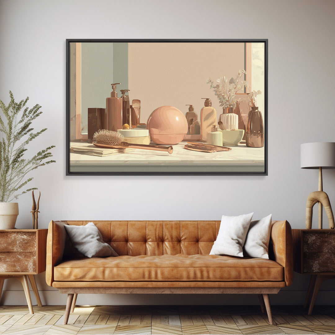 Rose Gold Salon Tool Still Life Canvas Print, Hair Salon Art, African American Art, Living Room Decor, Fine Art, Style, HSA-3x2-42
