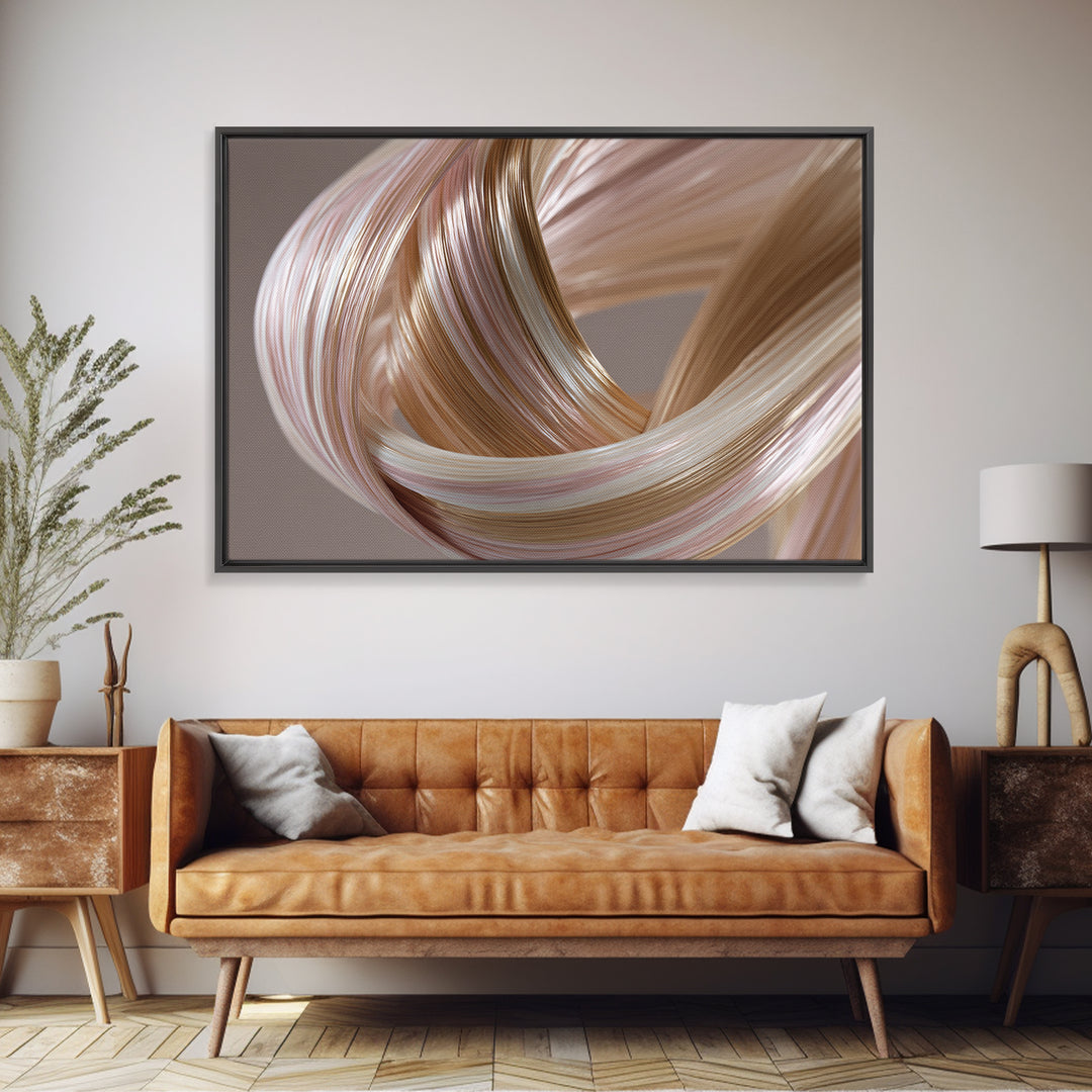 Hair Strands Turning into Abstract Ribbons Canvas Print, Hair Salon Art, Hairstylist, Living Room Decor, Fine Art, Style, HSA-3x2-49